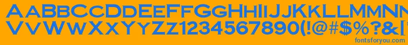 Irronplategothicbold Font – Blue Fonts on Orange Background