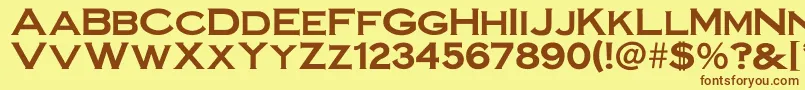 Irronplategothicbold Font – Brown Fonts on Yellow Background
