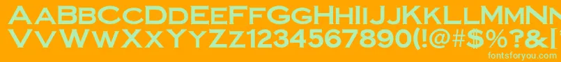 Irronplategothicbold Font – Green Fonts on Orange Background