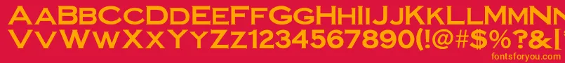 Irronplategothicbold Font – Orange Fonts on Red Background