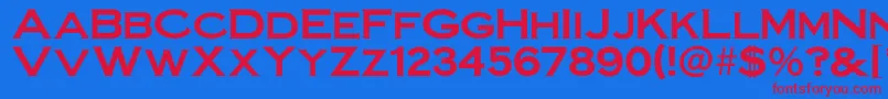 Irronplategothicbold Font – Red Fonts on Blue Background