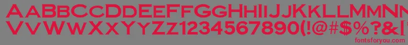 Irronplategothicbold Font – Red Fonts on Gray Background