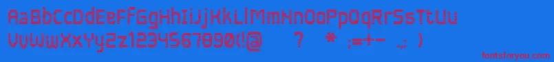 Blokada Font – Red Fonts on Blue Background