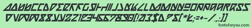 NickTurboBoldItalic Font – Black Fonts on Green Background