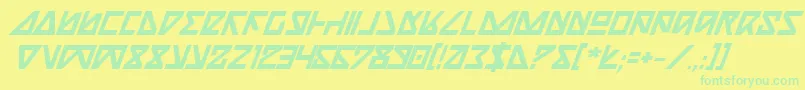 NickTurboBoldItalic Font – Green Fonts on Yellow Background