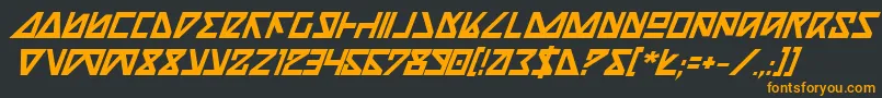 NickTurboBoldItalic Font – Orange Fonts on Black Background