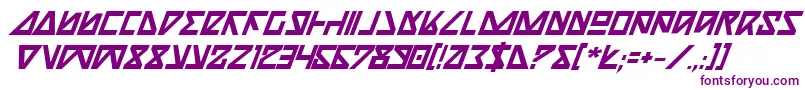 NickTurboBoldItalic Font – Purple Fonts on White Background