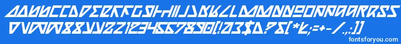 NickTurboBoldItalic Font – White Fonts on Blue Background