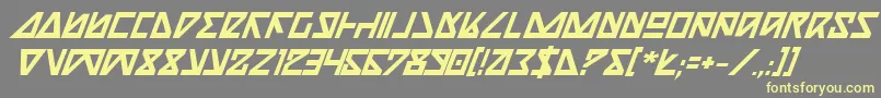 NickTurboBoldItalic Font – Yellow Fonts on Gray Background