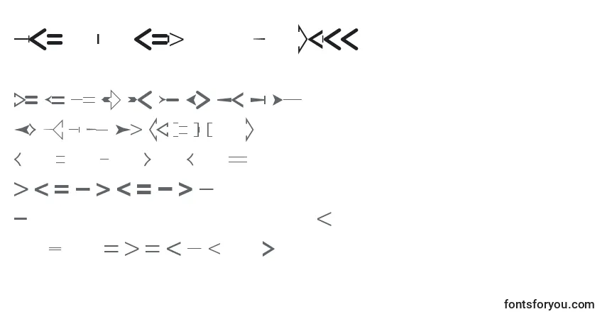 Czcionka CreativearrowsLtThree – alfabet, cyfry, specjalne znaki