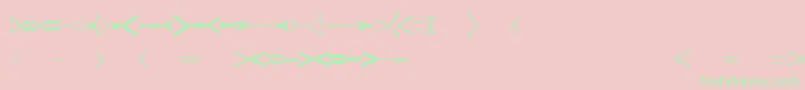 Fonte CreativearrowsLtThree – fontes verdes em um fundo rosa