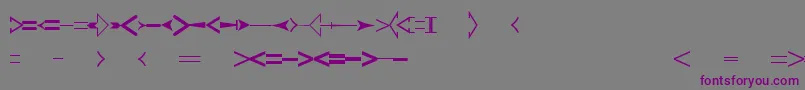 CreativearrowsLtThree Font – Purple Fonts on Gray Background