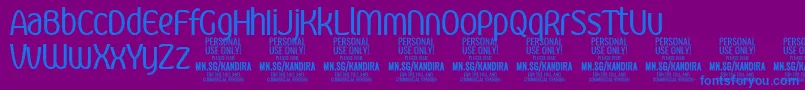 KandiraRegPersonalUse Font – Blue Fonts on Purple Background