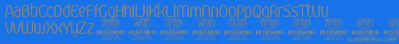 Подробнее о шрифте KandiraRegPersonalUse Шрифт KandiraRegPersonalUse – серые шрифты на синем фоне