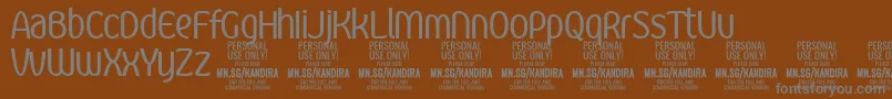 KandiraRegPersonalUse Font – Gray Fonts on Brown Background