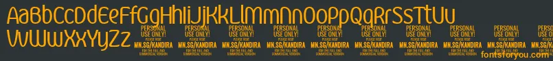 Police KandiraRegPersonalUse – polices orange sur fond noir