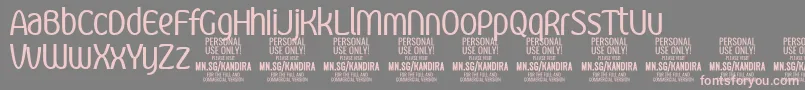 KandiraRegPersonalUse-Schriftart – Rosa Schriften auf grauem Hintergrund