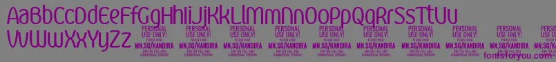 KandiraRegPersonalUse Font – Purple Fonts on Gray Background