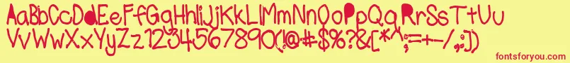 ShmessBold Font – Red Fonts on Yellow Background