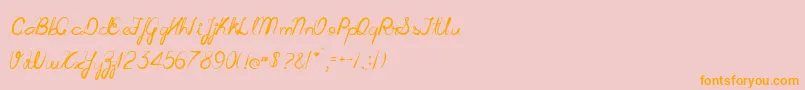 Cursiva-Schriftart – Orangefarbene Schriften auf rosa Hintergrund