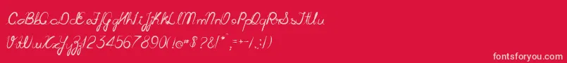 Cursiva Font – Pink Fonts on Red Background