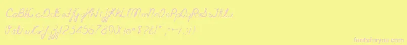 Cursiva Font – Pink Fonts on Yellow Background