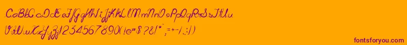 Cursiva Font – Purple Fonts on Orange Background