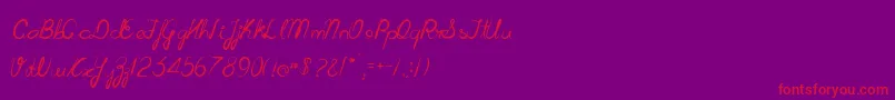 Cursiva-Schriftart – Rote Schriften auf violettem Hintergrund