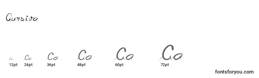 Cursiva Font Sizes