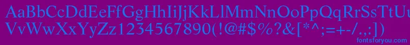 LifeltstdRoman Font – Blue Fonts on Purple Background