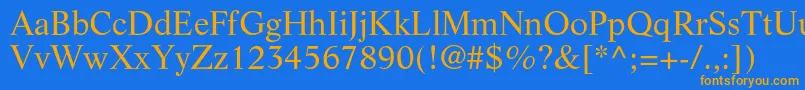 Fonte LifeltstdRoman – fontes laranjas em um fundo azul
