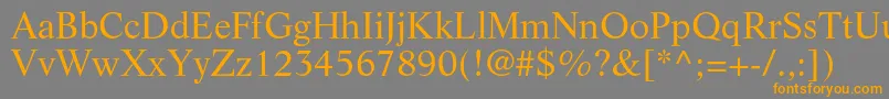 フォントLifeltstdRoman – オレンジの文字は灰色の背景にあります。