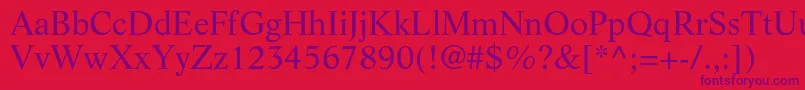 LifeltstdRoman Font – Purple Fonts on Red Background