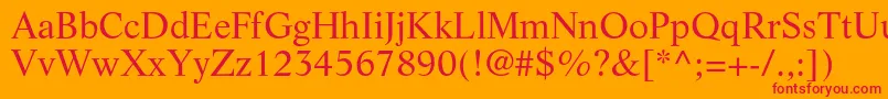 フォントLifeltstdRoman – オレンジの背景に赤い文字