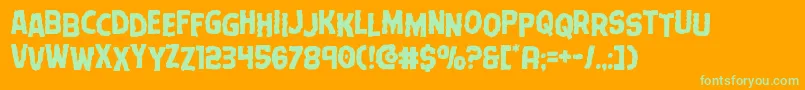 Terrorbabblestag Font – Green Fonts on Orange Background