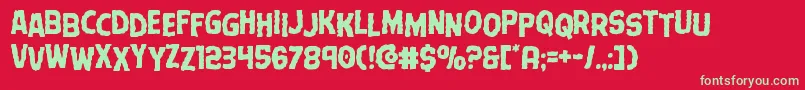 Terrorbabblestag Font – Green Fonts on Red Background