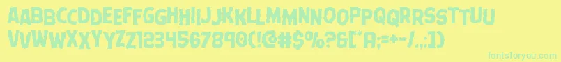 Terrorbabblestag Font – Green Fonts on Yellow Background