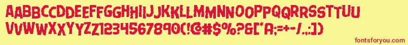 Terrorbabblestag Font – Red Fonts on Yellow Background
