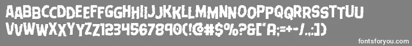 Terrorbabblestag-Schriftart – Weiße Schriften auf grauem Hintergrund