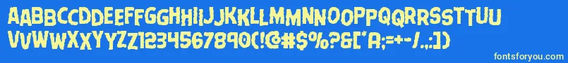 Terrorbabblestag Font – Yellow Fonts on Blue Background