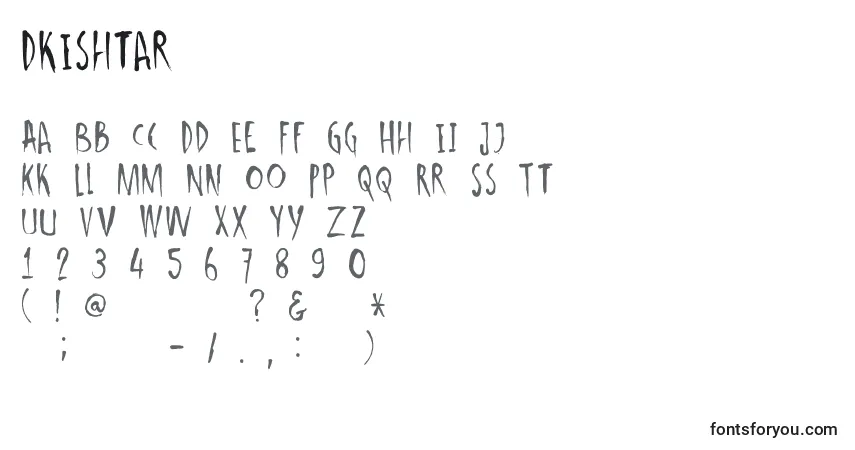 A fonte DkIshtar – alfabeto, números, caracteres especiais