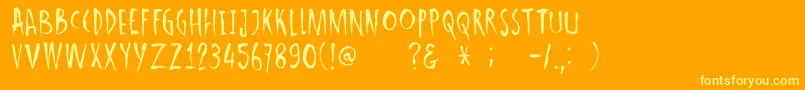 Подробнее о шрифте DkIshtar Шрифт DkIshtar – жёлтые шрифты на оранжевом фоне