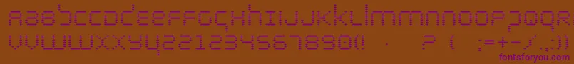 Fonte Byte – fontes roxas em um fundo marrom