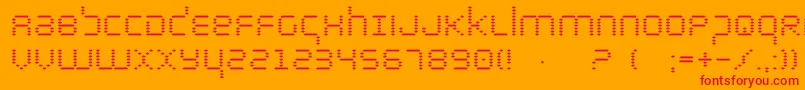 fuente Byte – Fuentes Rojas Sobre Fondo Naranja