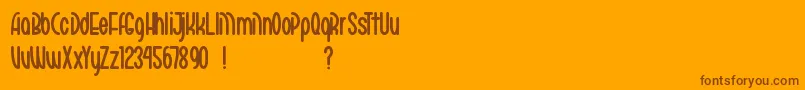 MarikoChan Font – Brown Fonts on Orange Background