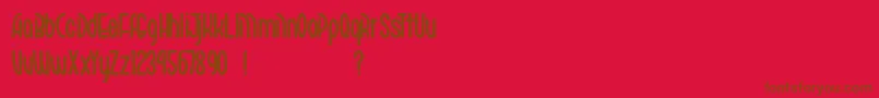 MarikoChan Font – Brown Fonts on Red Background