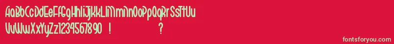 MarikoChan Font – Green Fonts on Red Background