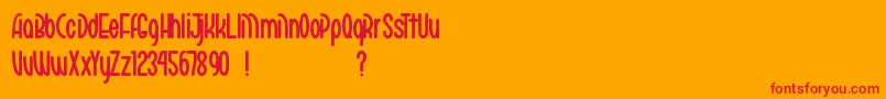 MarikoChan Font – Red Fonts on Orange Background