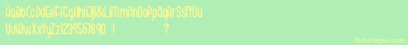 MarikoChan Font – Yellow Fonts on Green Background