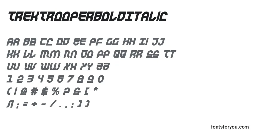 TrekTrooperBoldItalic font – alphabet, numbers, special characters